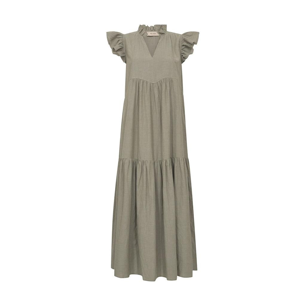 Mos Mosh, MMWaldy Izha Dress, Burnt Olive-Mos Mosh-Minlillebutik.dk