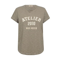Mos Mosh, MMCamp O-SS Stripe Tee, Burnt Olive-Mos Mosh-Minlillebutik.dk