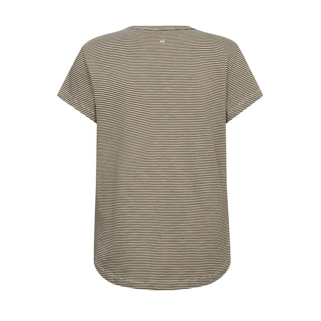 Mos Mosh, MMCamp O-SS Stripe Tee, Burnt Olive-Mos Mosh-Minlillebutik.dk