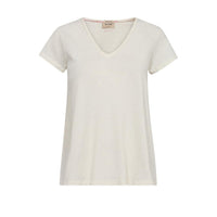 Mos Mosh, Tulli V-SS Basic Tee, Ecru-Mos Mosh-Minlillebutik.dk
