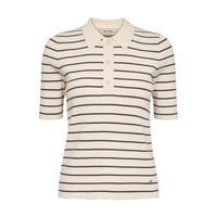 Mos Mosh, Caliz Stripe SS Knit, Coffee Quartz-Mos Mosh-Minlillebutik.dk