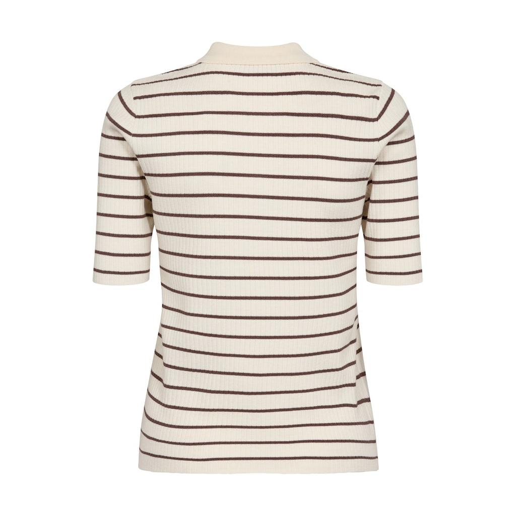 Mos Mosh, Caliz Stripe SS Knit, Coffee Quartz-Mos Mosh-Minlillebutik.dk