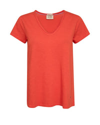 Mos Mosh, Tulli V-SS Basic Tee, Spicy Orange