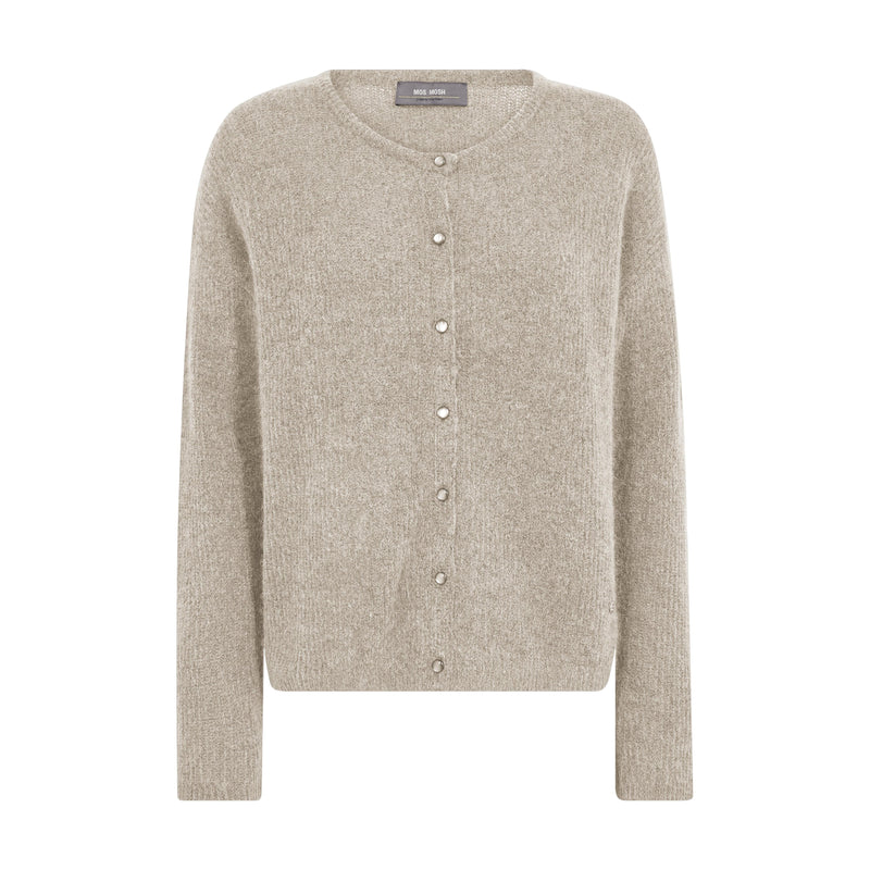 Mos Mosh, MMAlmine Knit Cardigan, Feather Gray-Mos Mosh-Minlillebutik.dk
