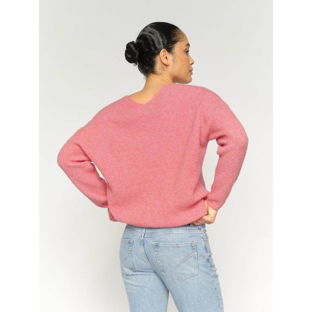 Mos Mosh, Thora V-Neck Knit, Dusty Rose