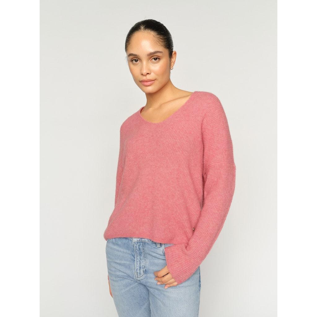 Mos Mosh, Thora V-Neck Knit, Dusty Rose