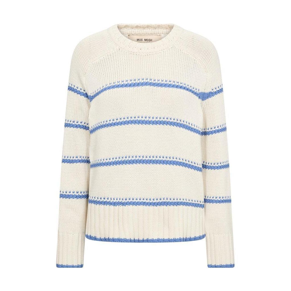 Mos Mosh, Rola Bine Stripe Crewneck Knit, Ultramarine-Mos Mosh-Minlillebutik.dk