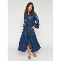 Mos Mosh, Koda Dinem Skirt, Dark Blue-Mos Mosh-Minlillebutik.dk