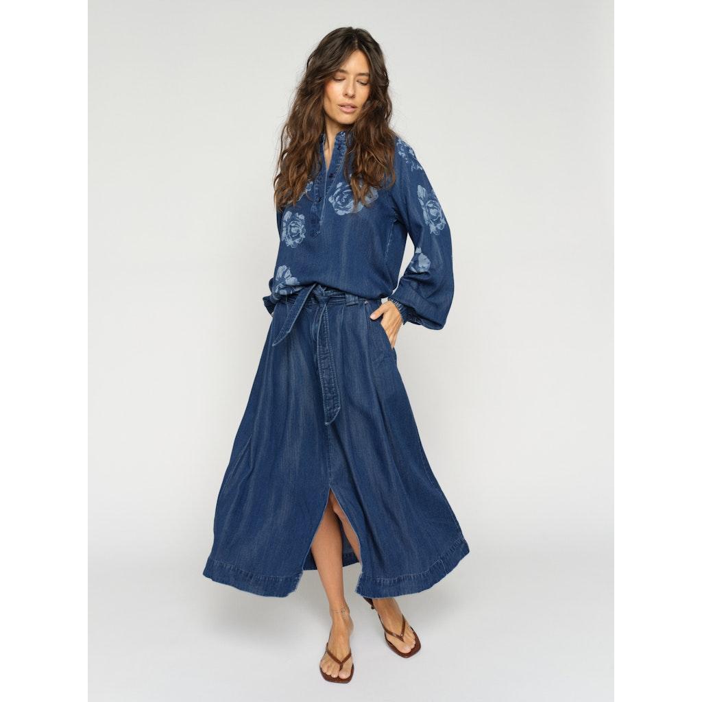Mos Mosh, Koda Dinem Skirt, Dark Blue-Mos Mosh-Minlillebutik.dk