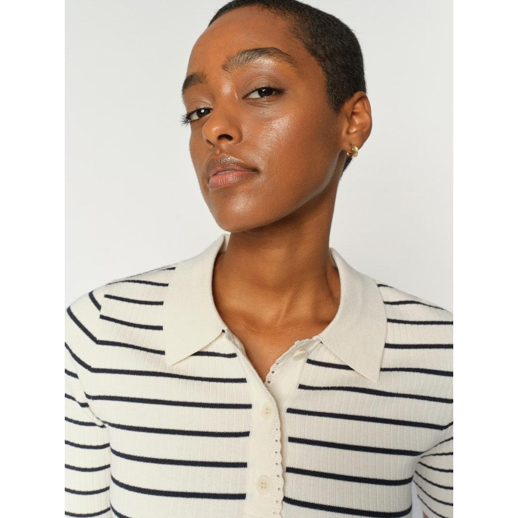 Mos Mosh, Caliz Stripe SS Knit, Salute Navy-Mos Mosh-Minlillebutik.dk