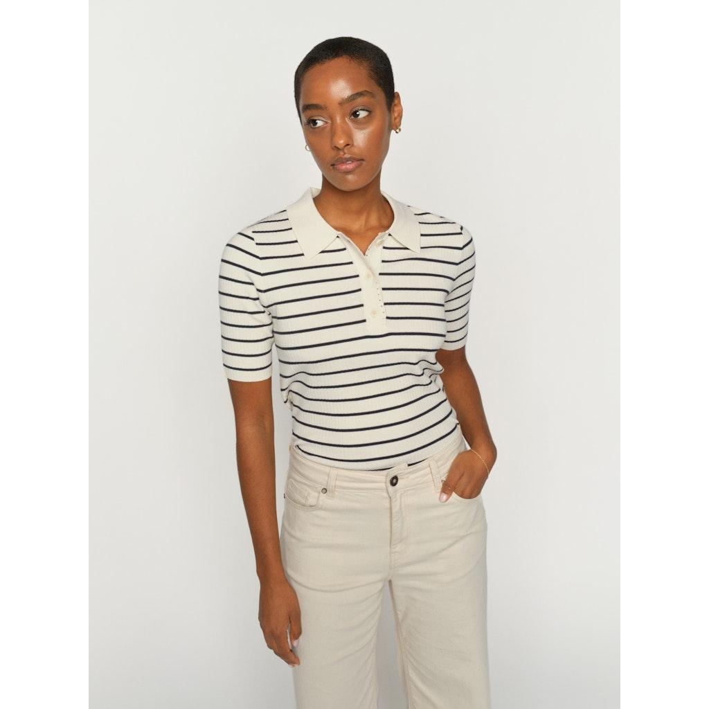 Mos Mosh, Caliz Stripe SS Knit, Salute Navy-Mos Mosh-Minlillebutik.dk