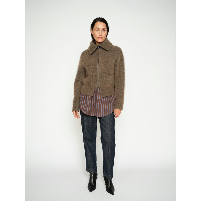 Mos Mosh, Hulda Knit Zip Cardigan, Bracken-Mos Mosh-Minlillebutik.dk