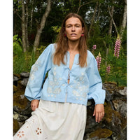 Sissel Edelbo, Maggan Top, Organic Cotton Light Blue-Sissel Edelbo-Minlillebutik.dk
