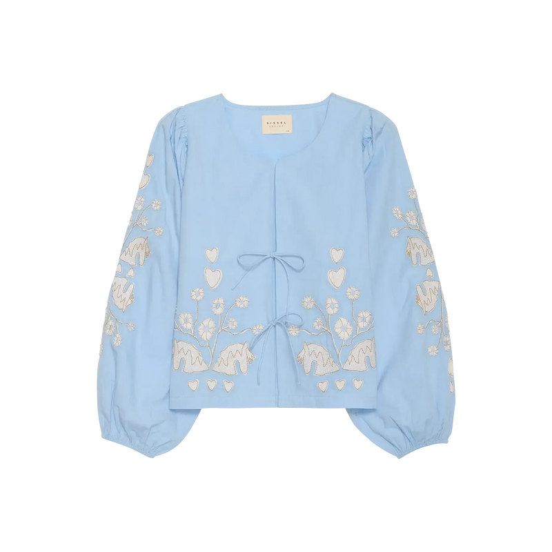 Sissel Edelbo, Maggan Top, Organic Cotton Light Blue-Sissel Edelbo-Minlillebutik.dk