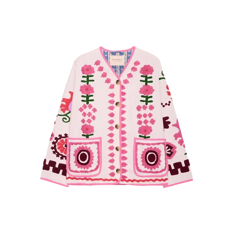 Sissel Edelbo, Maggie Jacket, Suzani Embroidery Flower, Onesize-Sissel Edelbo-Minlillebutik.dk