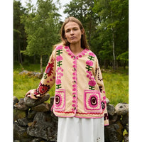 Sissel Edelbo, Maggie Jacket, Suzani Embroidery Peach, Onesize-Sissel Edelbo-Minlillebutik.dk