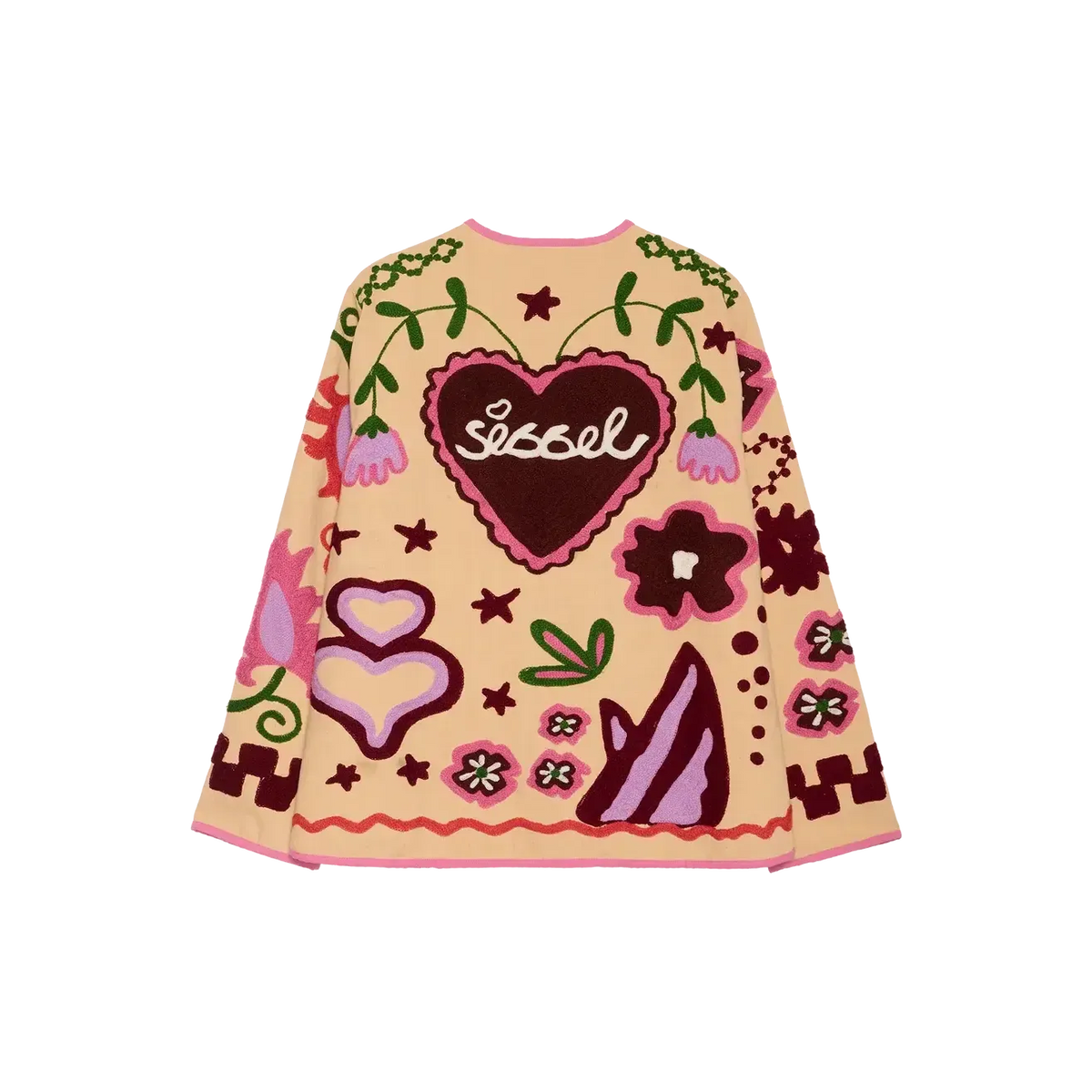 Sissel Edelbo, Maggie Jacket, Suzani Embroidery Peach, Onesize-Sissel Edelbo-Minlillebutik.dk