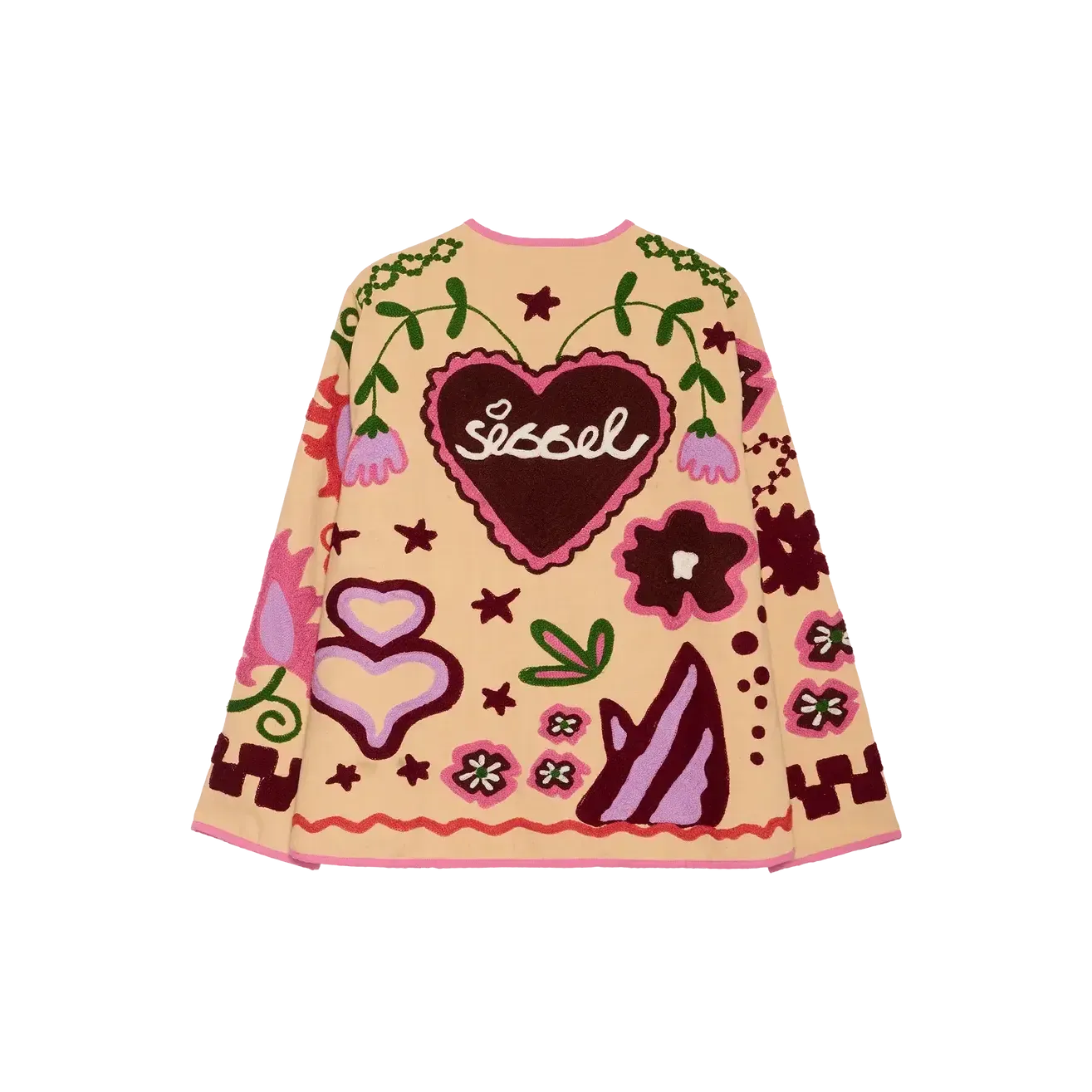Sissel Edelbo, Maggie Jacket, Suzani Embroidery Peach, Onesize-Sissel Edelbo-Minlillebutik.dk