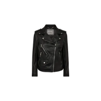 Mos Mosh, MMMitchel Mol Leather Jacket, Black-Mos Mosh-Minlillebutik.dk