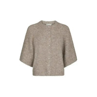 Neo Noir, Amaya Fluffy knit Cardigan, Beige Melange-Neo Noir-Minlillebutik.dk