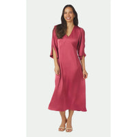 Neo Noir, Remara Heavy Sateen Dress, Cherry Pink