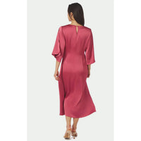 Neo Noir, Remara Heavy Sateen Dress, Cherry Pink