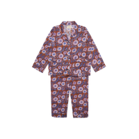 Sissel Edelbo, Nuit MINI Pyjamas Set, Brown Flower-Sissel Edelbo Mini-Minlillebutik.dk