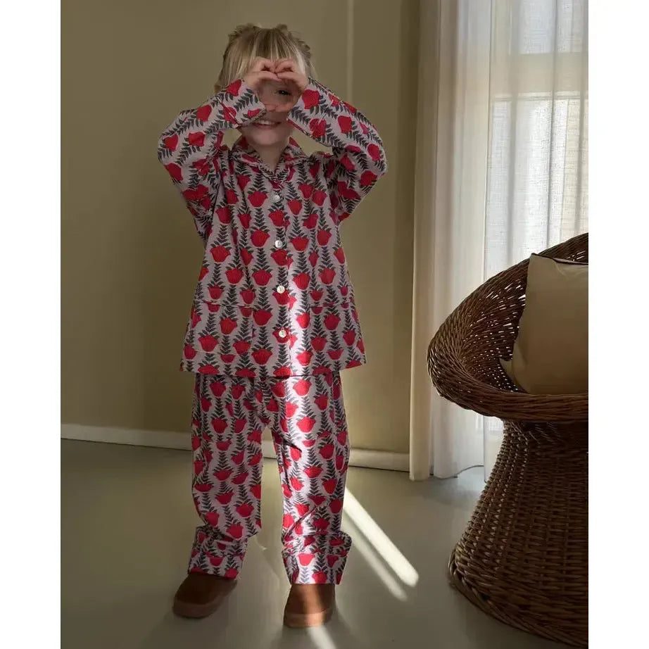Sissel Edelbo Nuit MINI Pyjamas Set, Red Lavender