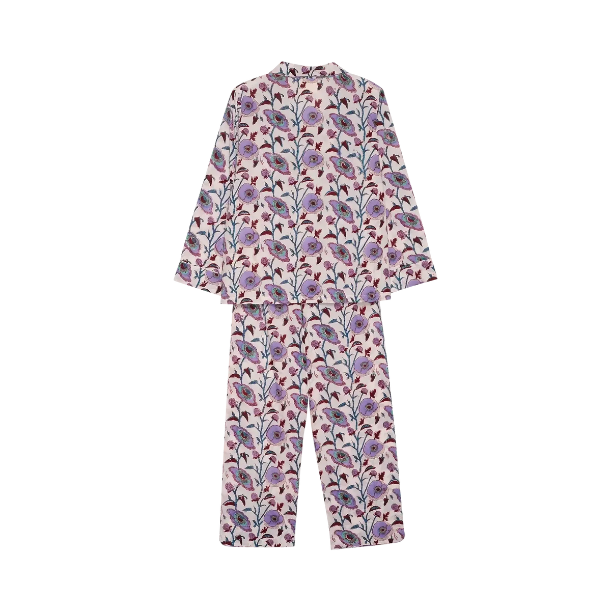 Sissel Edelbo, Nuit Pyjamas Set, Organic Cotton Purple Flower-Sissel Edelbo-Minlillebutik.dk