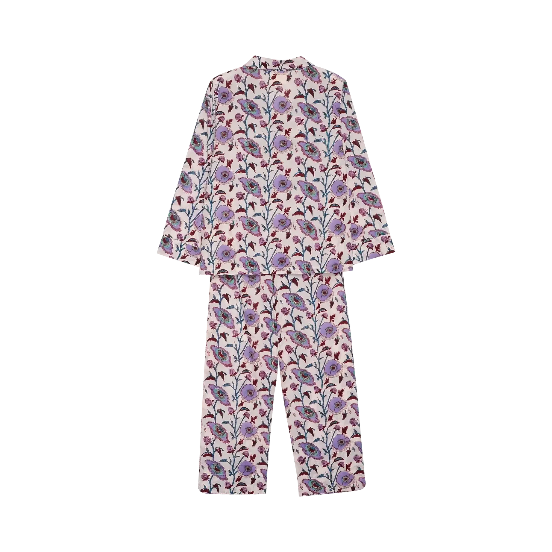Sissel Edelbo, Nuit Pyjamas Set, Organic Cotton Purple Flower-Sissel Edelbo-Minlillebutik.dk