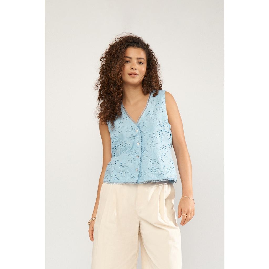 Nümph, Numaya Vest, Placid blue-Nümph-Minlillebutik.dk