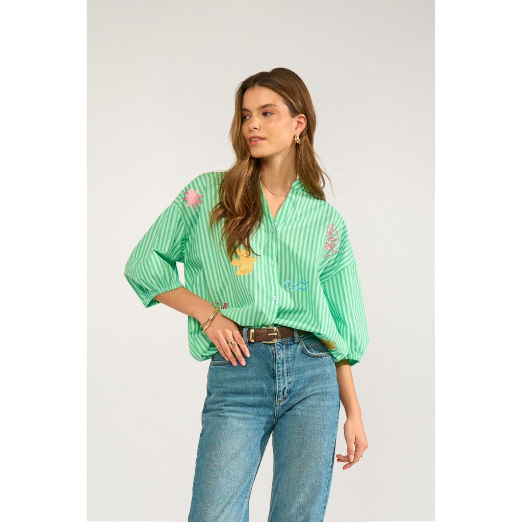 Nümph, Nuseanne Shirt, Absinthe Green-Nümph-Minlillebutik.dk