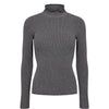 Nümph, Nusidanu highneck pullover wo frill, Medium grey mel