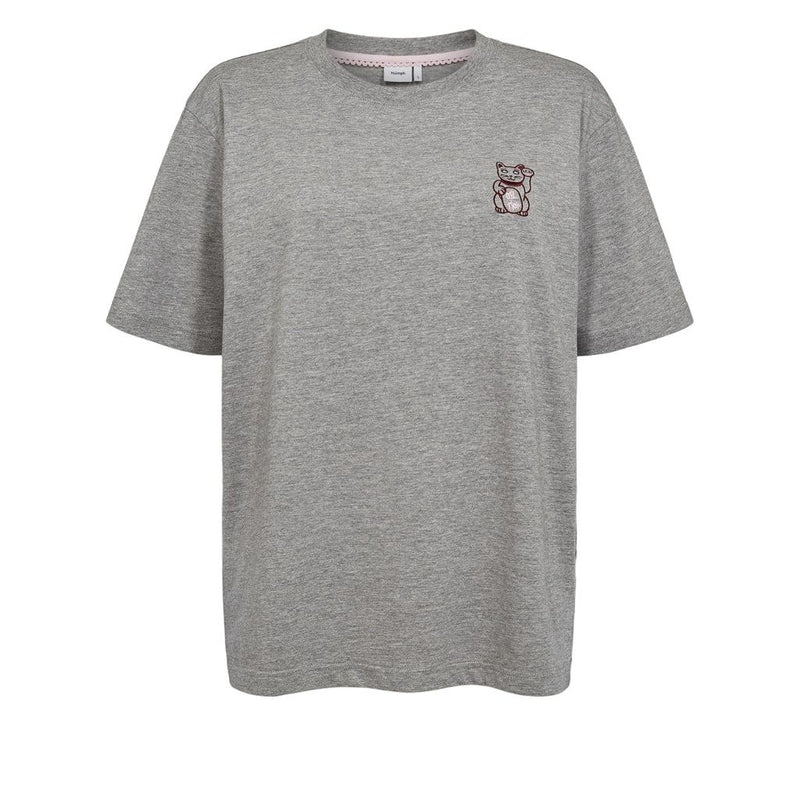 Nümph, Nuprema Oversize Tee, Medium Grey Melange-Nümph-Minlillebutik.dk