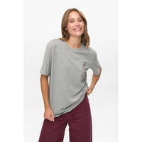 Nümph, Nuprema Oversize Tee, Medium Grey Melange-Nümph-Minlillebutik.dk