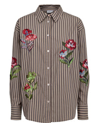 Nümph, Nukacey Embrodery Shirt, Deep Taupe