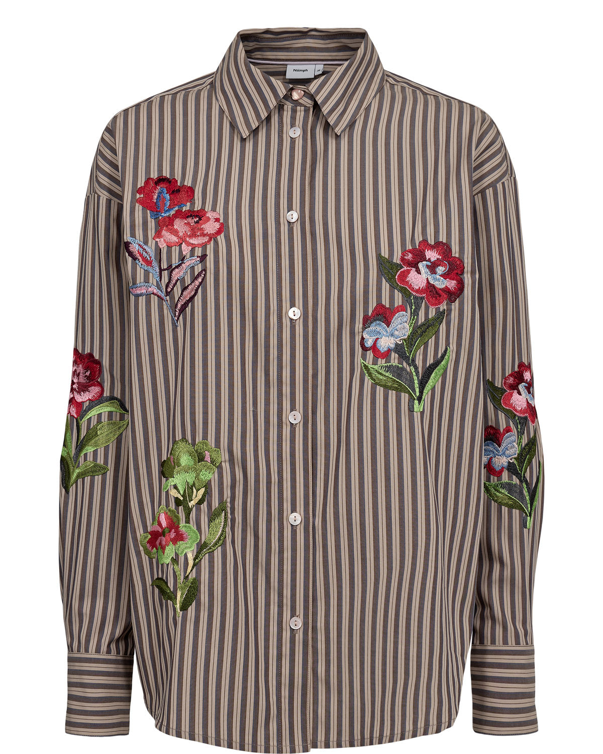 Nümph, Nukacey Embrodery Shirt, Deep Taupe