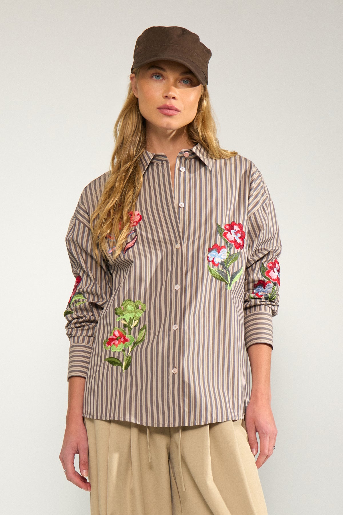 Nümph, Nukacey Embrodery Shirt, Deep Taupe
