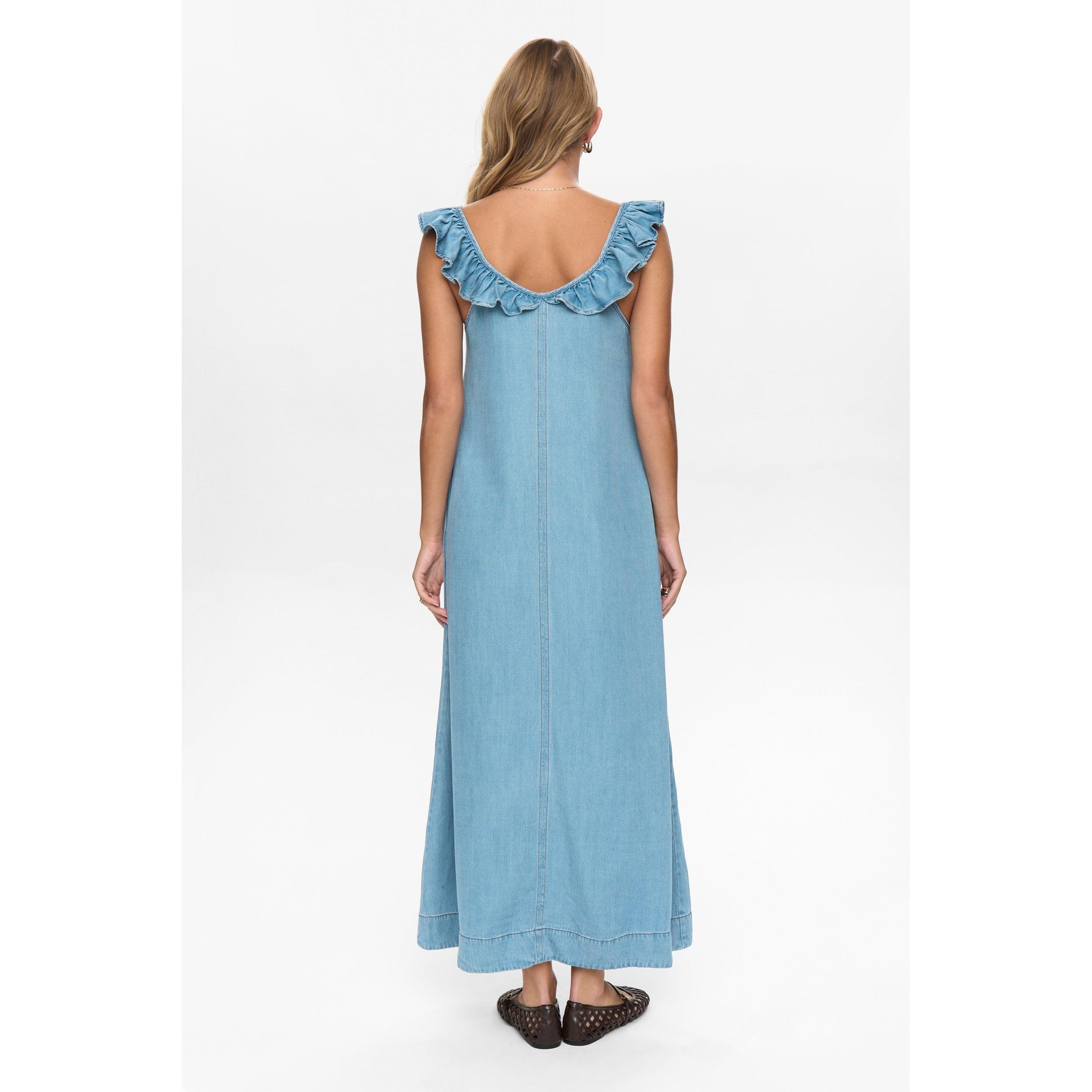 Nümph, Nuelida kjole, Light blue denim-Nümph-Minlillebutik.dk