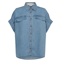 Nümph, Nuelida Sleeveless Shirt, Light Blue Denim-Nümph-Minlillebutik.dk
