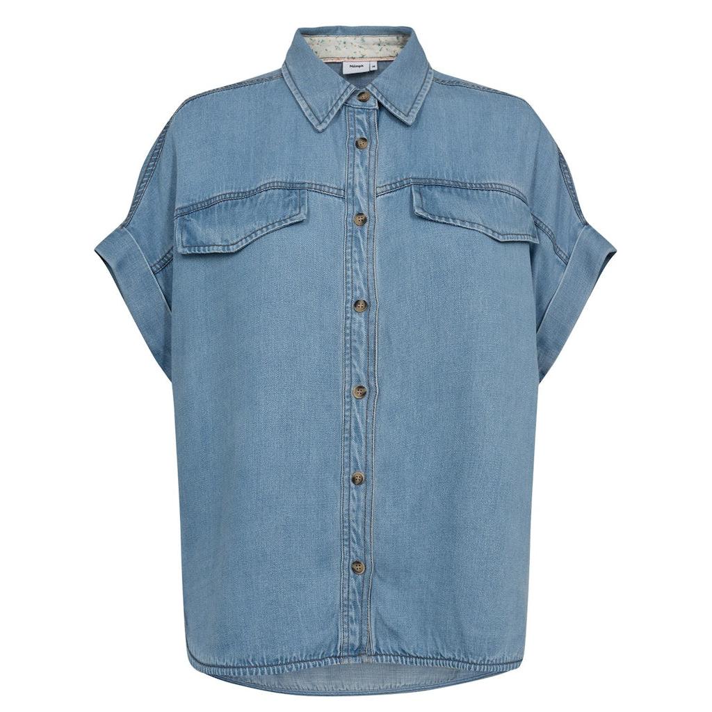 Nümph, Nuelida Sleeveless Shirt, Light Blue Denim-Nümph-Minlillebutik.dk