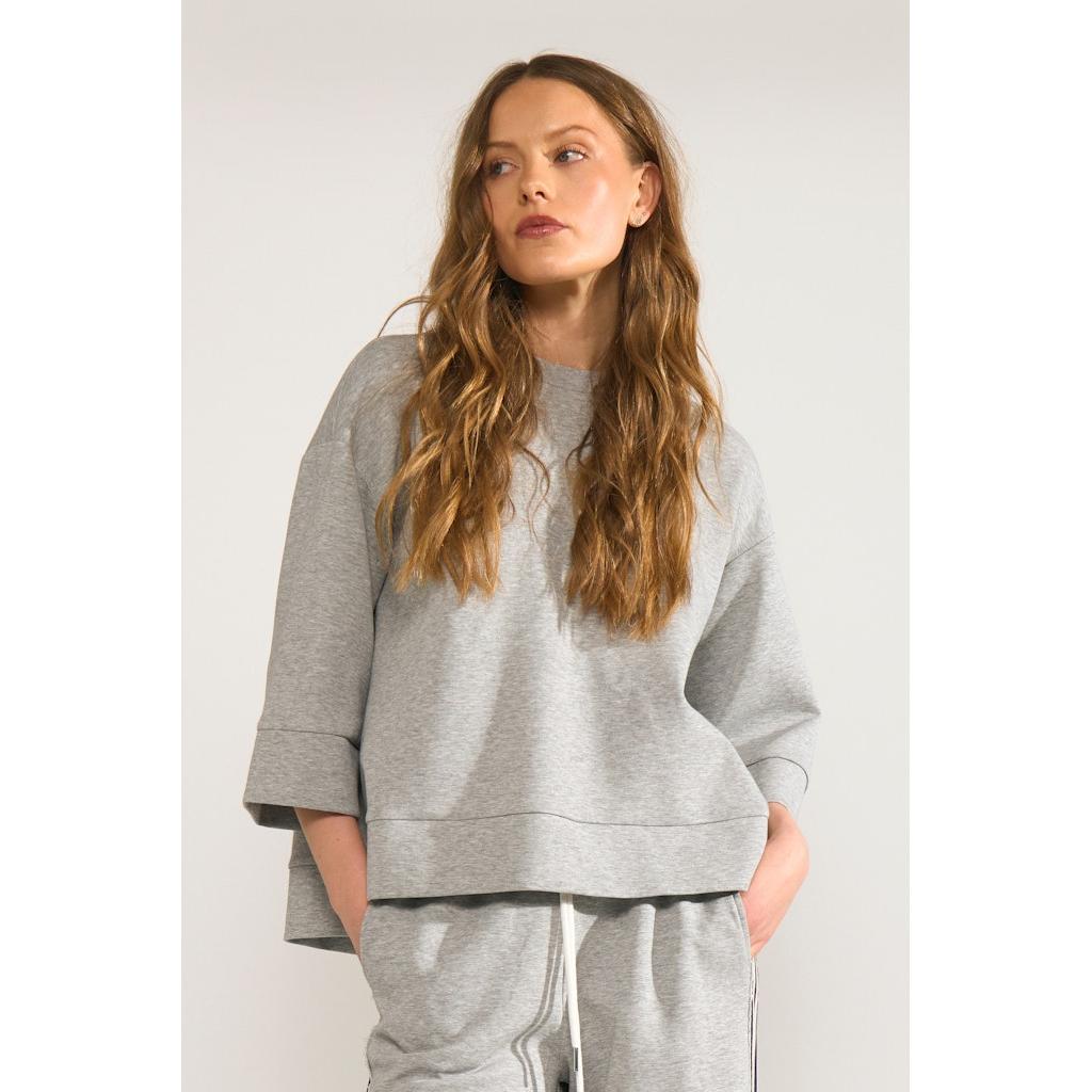Nümph, Nunathalie Sweat, Medium Grey Melange-Nümph-Minlillebutik.dk