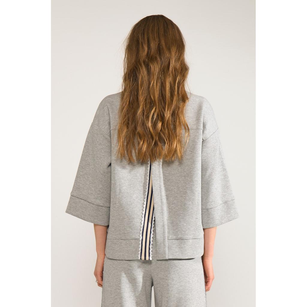 Nümph, Nunathalie Sweat, Medium Grey Melange-Nümph-Minlillebutik.dk
