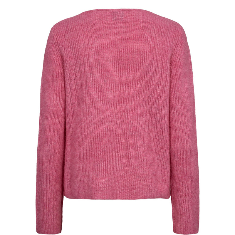 Nümph, Nuriette Rib V-Neck Pullover, Pink Cosmos