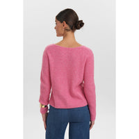 Nümph, Nuriette Rib V-Neck Pullover, Pink Cosmos