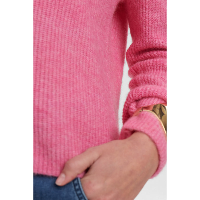 Nümph, Nuriette Rib V-Neck Pullover, Pink Cosmos