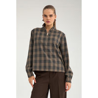 Nümph Nukamala Zip Shirt – Dark Grey Melange-Nümph-Minlillebutik.dk