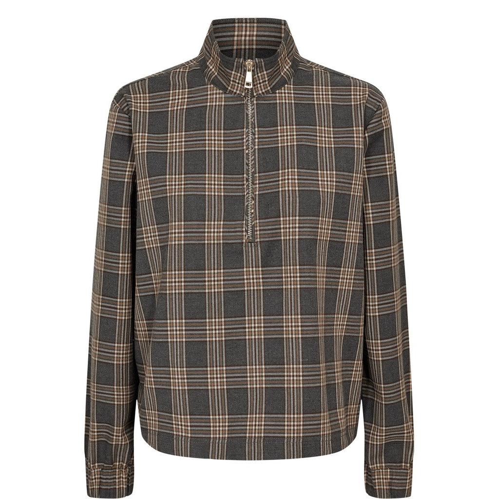 Nümph Nukamala Zip Shirt – Dark Grey Melange-Nümph-Minlillebutik.dk