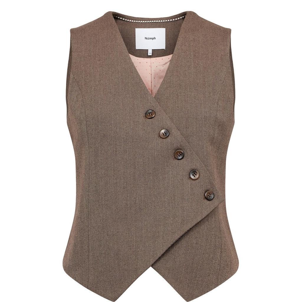 Nümph Nulippa Waistcoat – Chocolate Plum-Nümph-Minlillebutik.dk