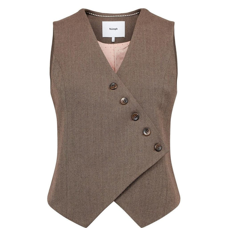 Nümph Nulippa Waistcoat – Chocolate Plum-Nümph-Minlillebutik.dk